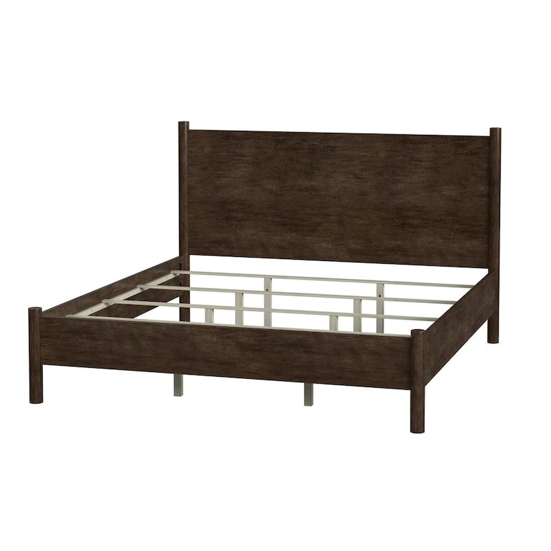Letto a piattaforma con gambe arrotondate