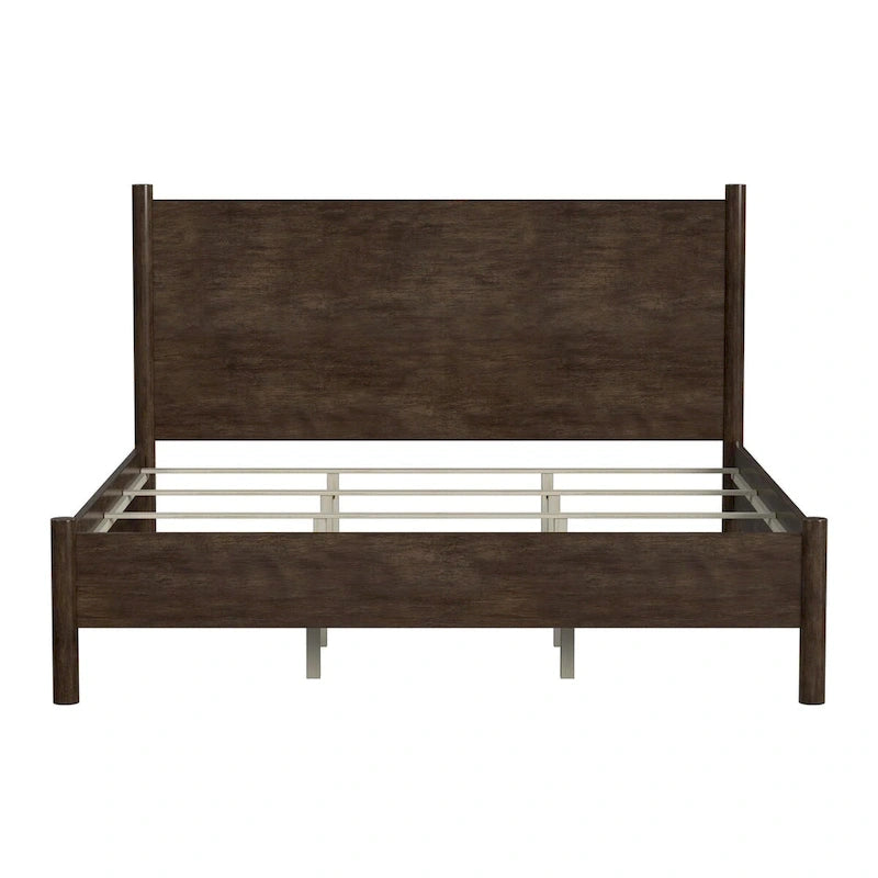Letto a piattaforma con gambe arrotondate