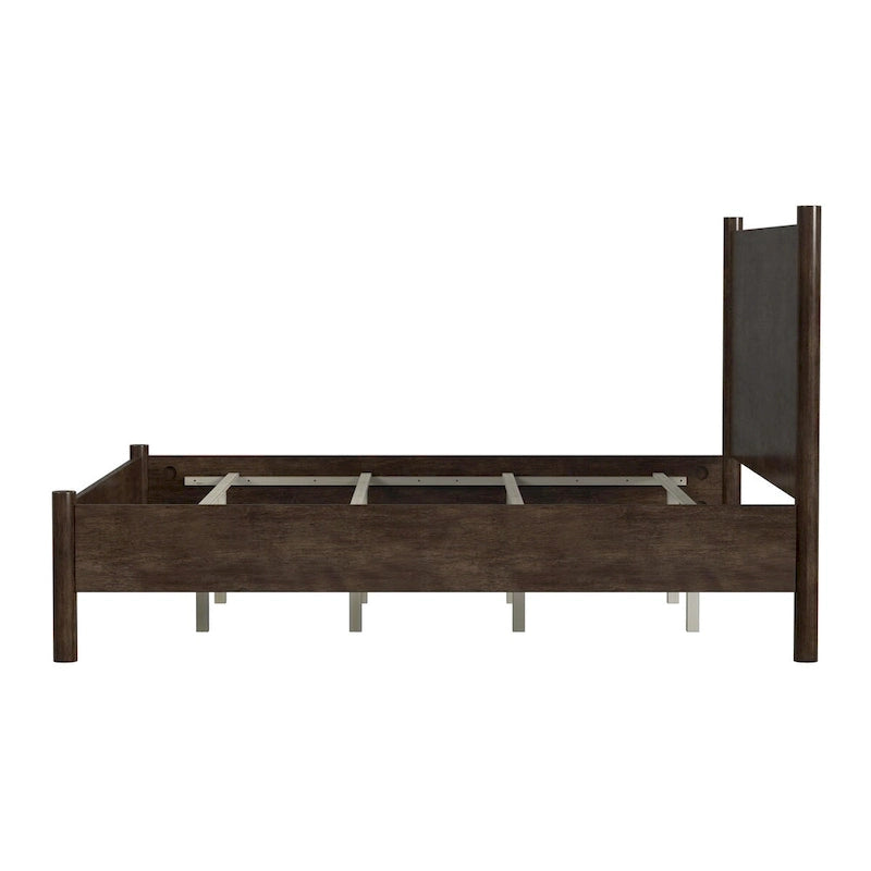 Letto a piattaforma con gambe arrotondate