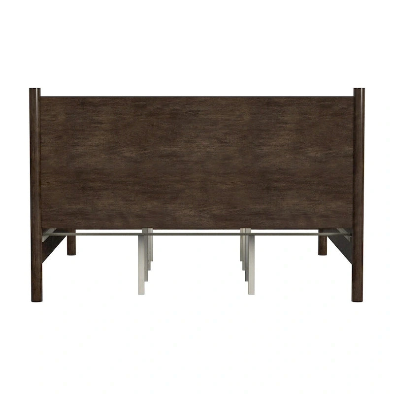 Letto a piattaforma con gambe arrotondate