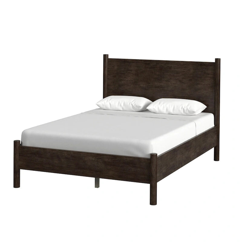 Letto a piattaforma con gambe arrotondate
