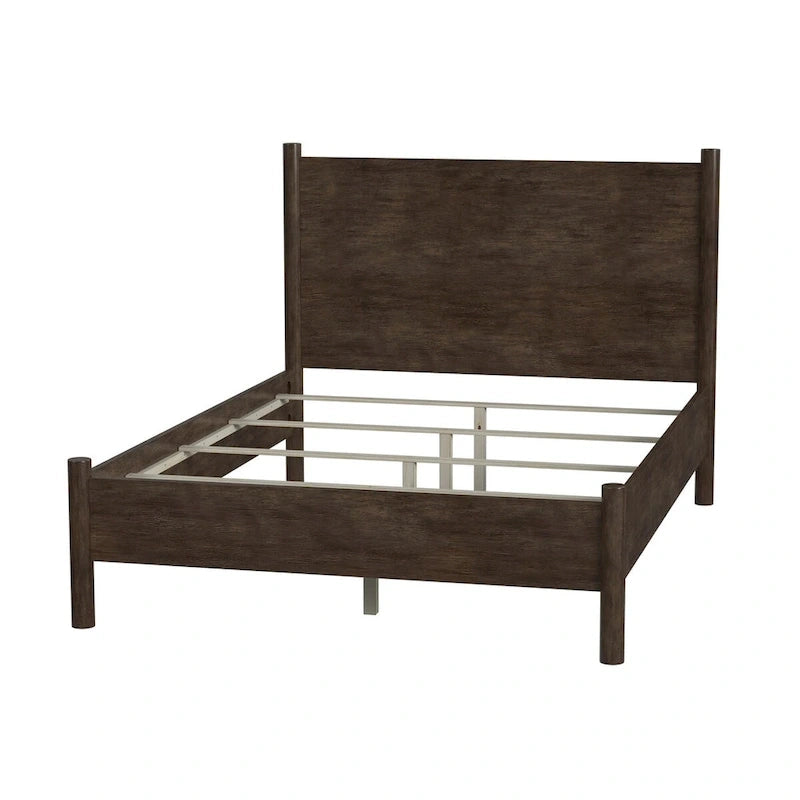 Letto a piattaforma con gambe arrotondate