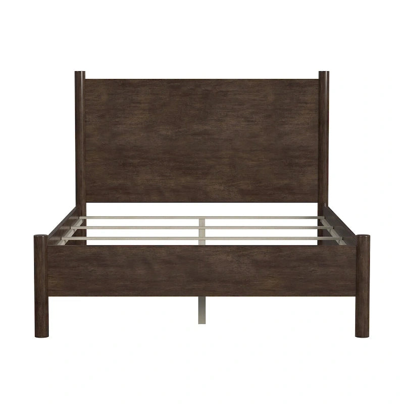 Letto a piattaforma con gambe arrotondate