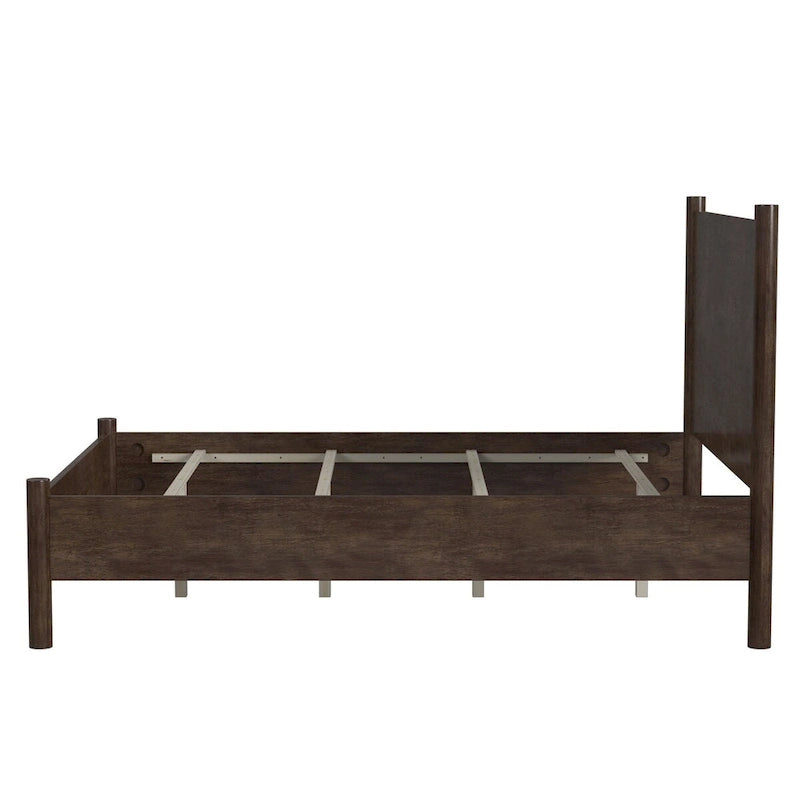 Letto a piattaforma con gambe arrotondate