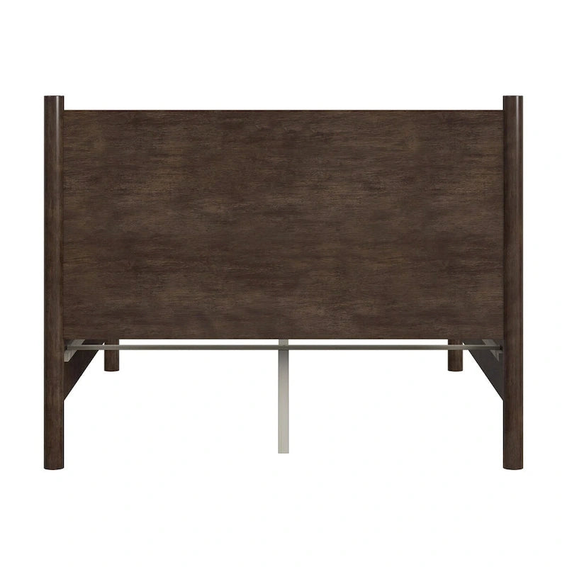 Letto a piattaforma con gambe arrotondate