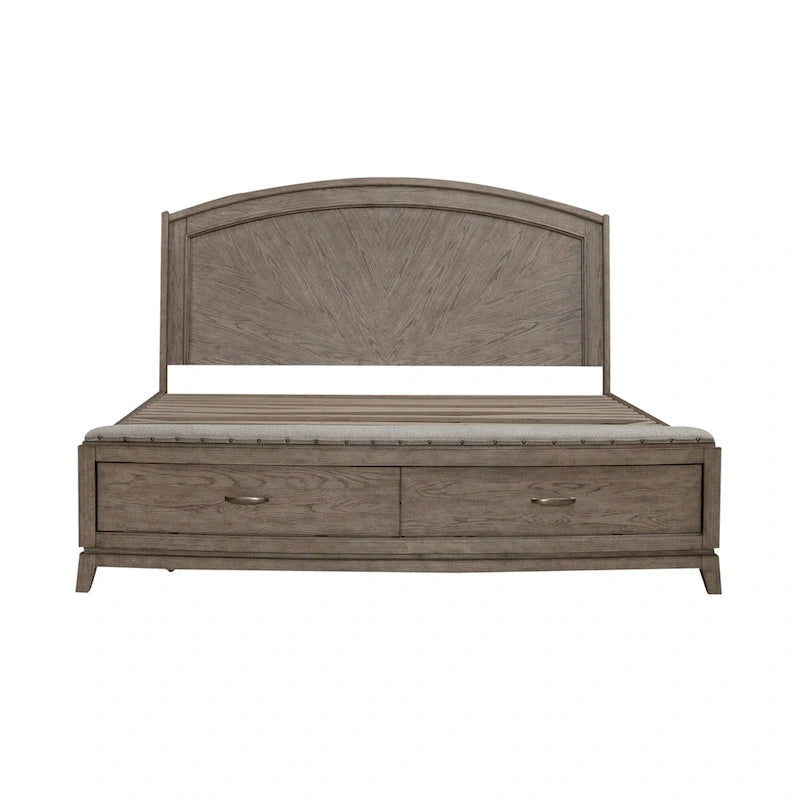 Letto contenitore in rovere color beige brunito - King o Queen