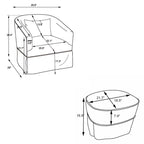 Poltrona girevole a barilotto con pouf