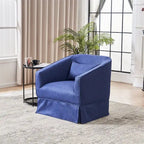 Poltrona girevole a barilotto con pouf