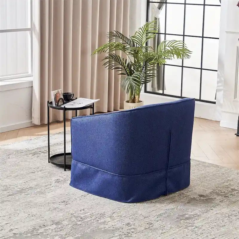 Poltrona girevole a barilotto con pouf