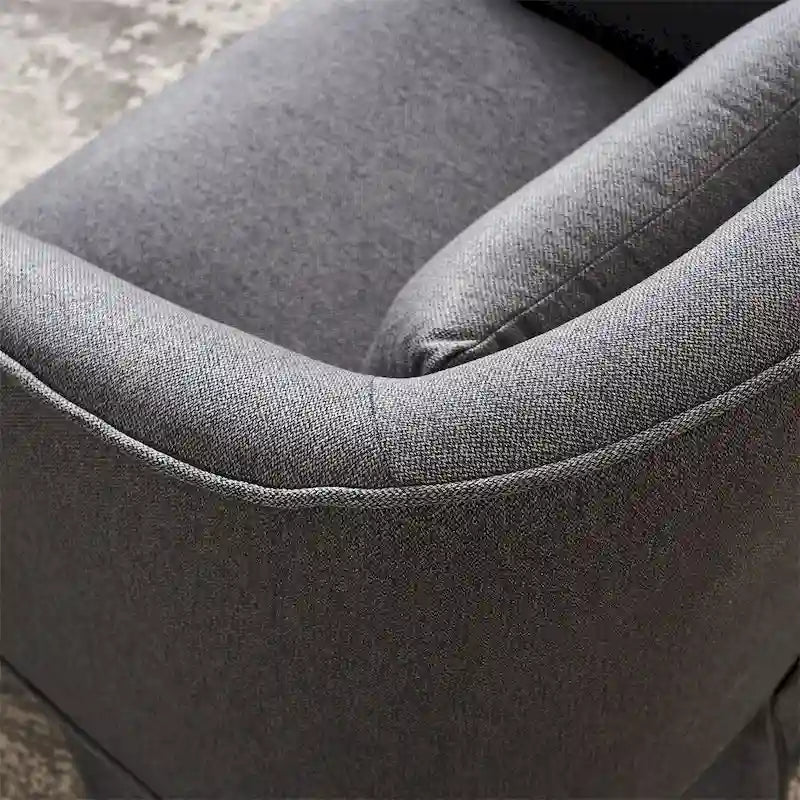 Poltrona girevole a barilotto con pouf