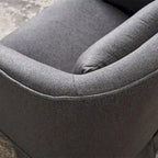 Poltrona girevole a barilotto con pouf