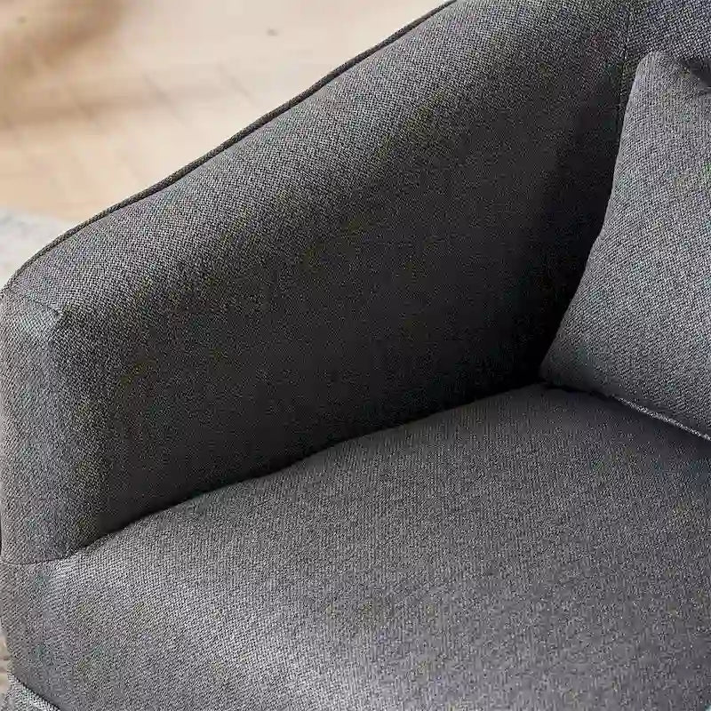 Poltrona girevole a barilotto con pouf