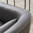 Poltrona girevole a barilotto con pouf