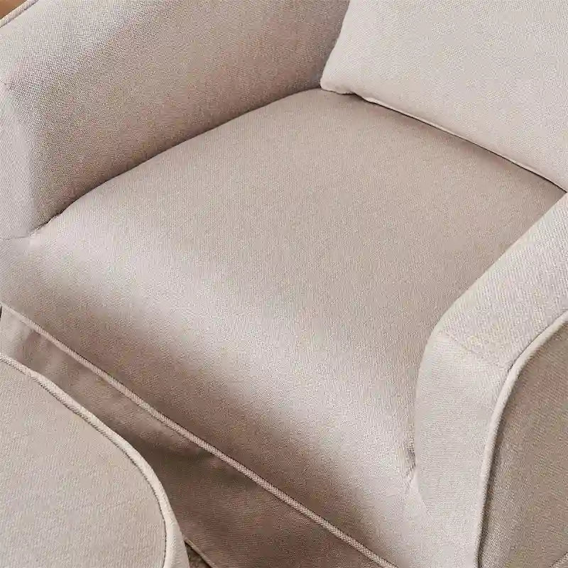 Poltrona girevole a barilotto con pouf