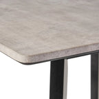 Tavolo da pranzo alto con gambe in legno di hevea e piano laminato