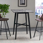 Tavolo da pranzo alto con gambe in legno di hevea e piano laminato