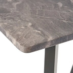 Tavolo da pranzo alto con gambe in legno di hevea e piano laminato