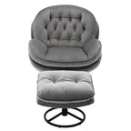 Poltrona d'accento in velluto con pouf