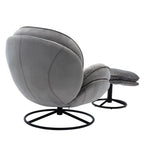 Poltrona d'accento in velluto con pouf