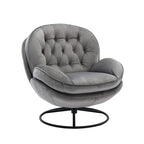 Poltrona d'accento in velluto con pouf