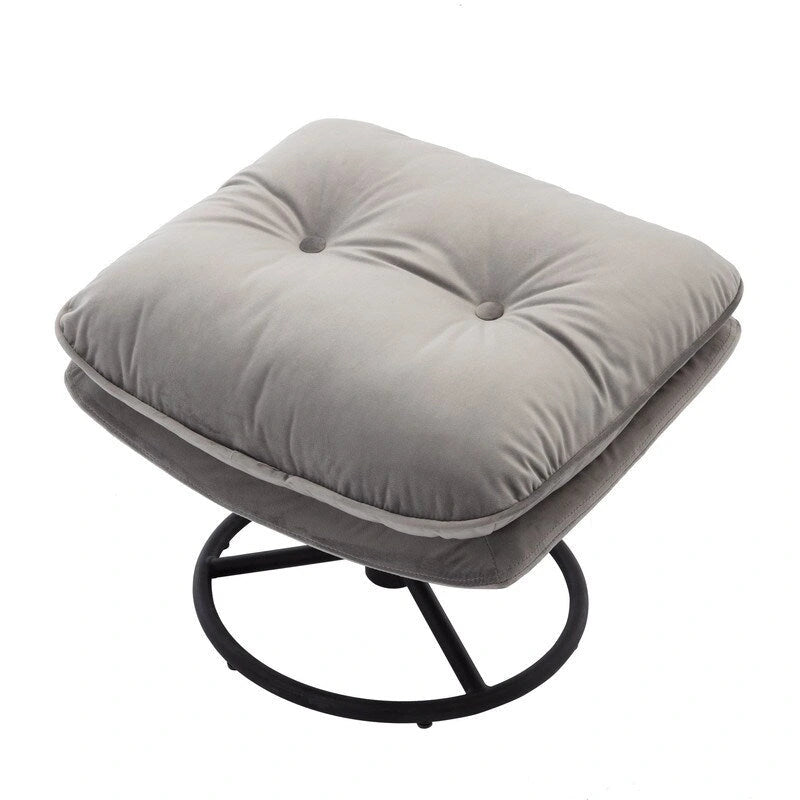 Poltrona d'accento in velluto con pouf