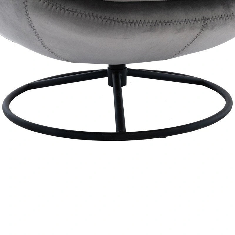 Poltrona d'accento in velluto con pouf