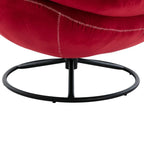 Poltrona d'accento in velluto con pouf