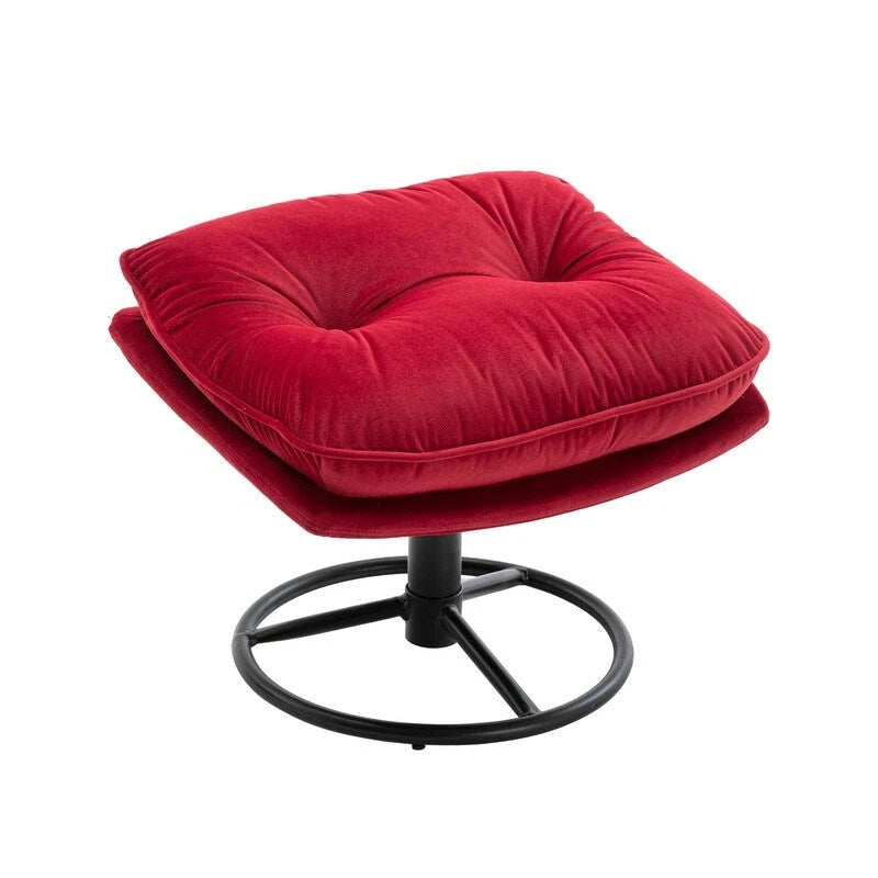 Poltrona d'accento in velluto con pouf