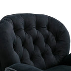Poltrona d'accento in velluto con pouf