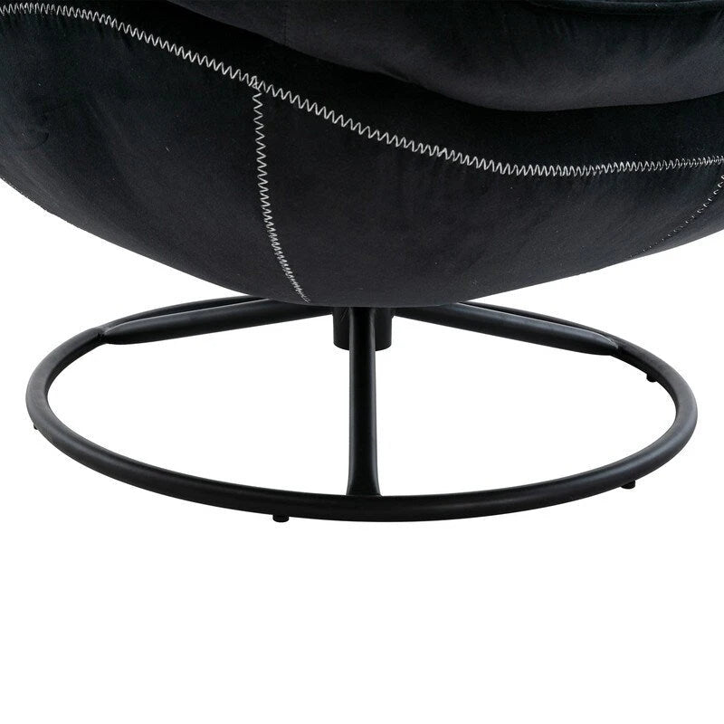 Poltrona d'accento in velluto con pouf