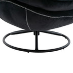 Poltrona d'accento in velluto con pouf