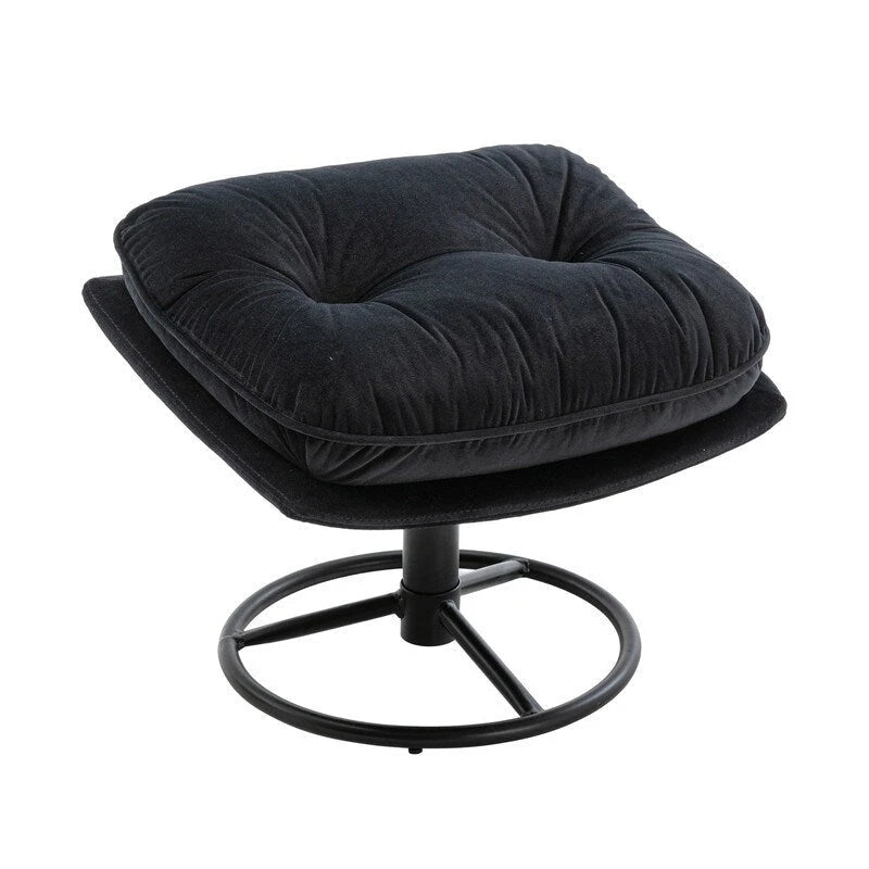 Poltrona d'accento in velluto con pouf
