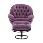 Poltrona d'accento in velluto con pouf