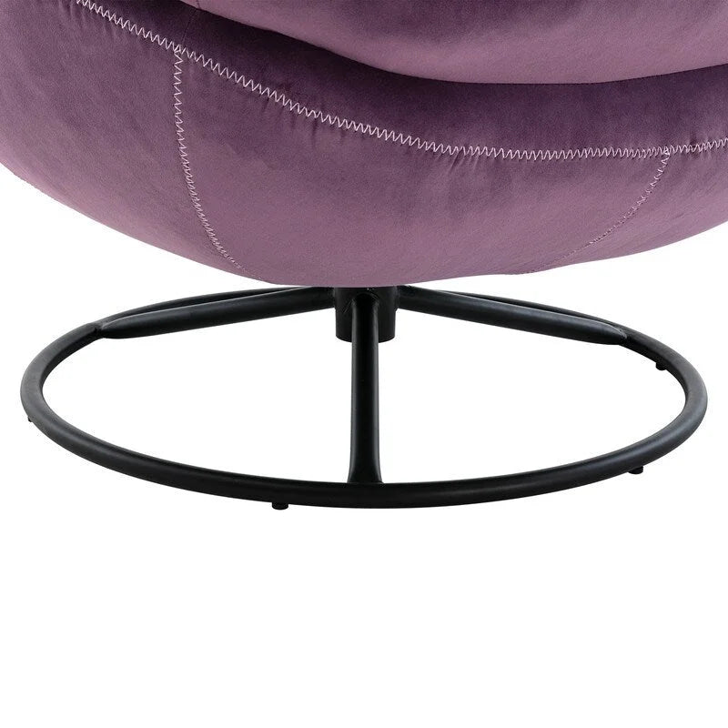 Poltrona d'accento in velluto con pouf