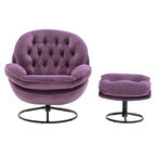 Poltrona d'accento in velluto con pouf