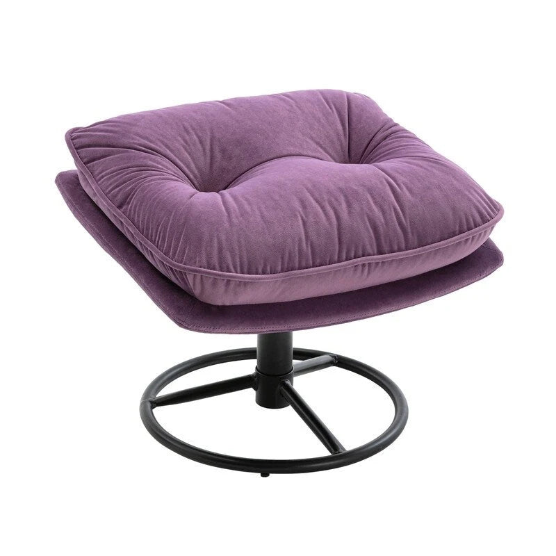 Poltrona d'accento in velluto con pouf