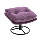 Poltrona d'accento in velluto con pouf
