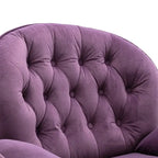 Poltrona d'accento in velluto con pouf