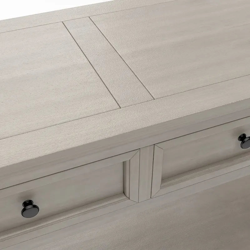 Consolle con 4 cassetti, 1 ripiano e finitura in legno invecchiato