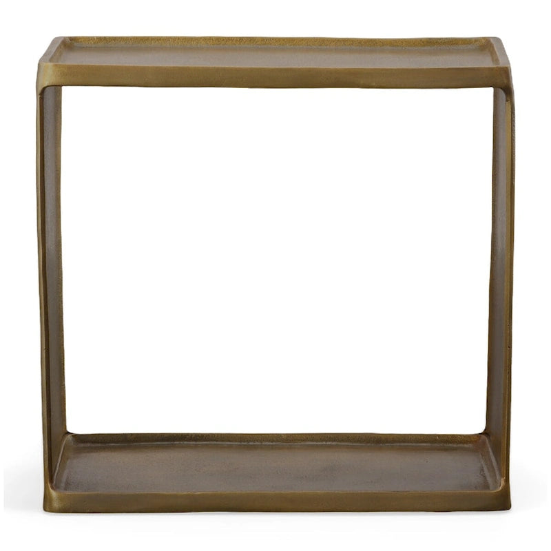 Tavolino in alluminio ottone anticato - 20L x 19A x 12P