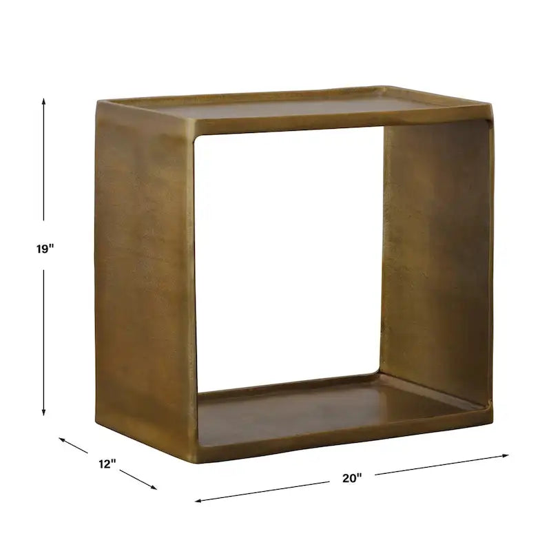 Tavolino in alluminio ottone anticato - 20L x 19A x 12P