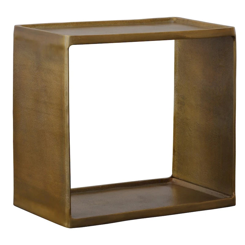 Tavolino in alluminio ottone anticato - 20L x 19A x 12P