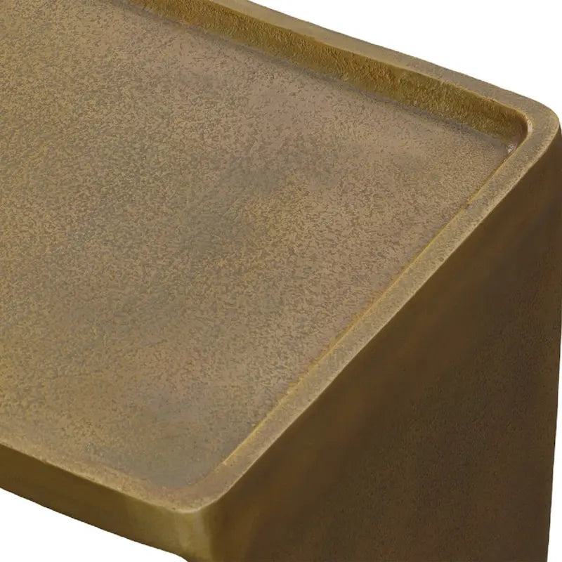 Tavolino in alluminio ottone anticato - 20L x 19A x 12P