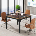 Tavolo da Ufficio Quadrato con Struttura in Metallo, 100 x 100 x 75 cm