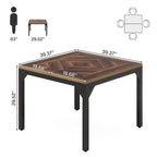 Tavolo da Ufficio Quadrato con Struttura in Metallo, 100 x 100 x 75 cm