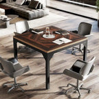 Tavolo da Ufficio Quadrato con Struttura in Metallo, 100 x 100 x 75 cm