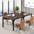 Tavolo da Ufficio Quadrato con Struttura in Metallo, 100 x 100 x 75 cm