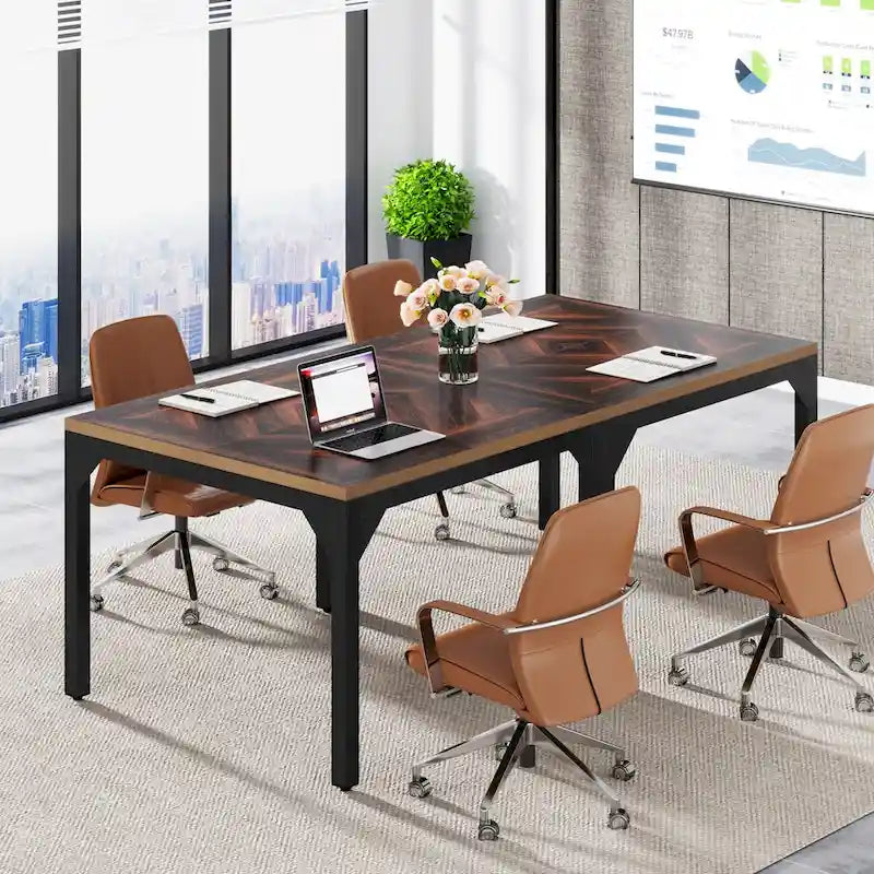 Tavolo da Ufficio Quadrato con Struttura in Metallo, 100 x 100 x 75 cm