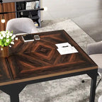 Tavolo da Ufficio Quadrato con Struttura in Metallo, 100 x 100 x 75 cm
