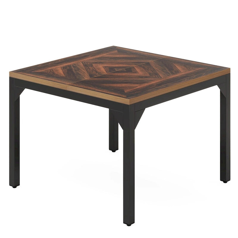 Tavolo da Ufficio Quadrato con Struttura in Metallo, 100 x 100 x 75 cm